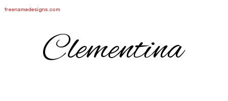 Clementina Cursive Name Tattoo Designs