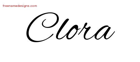 Clora Cursive Name Tattoo Designs