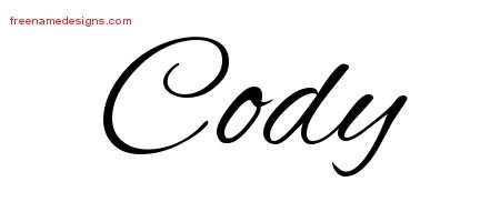 Cody Cursive Name Tattoo Designs