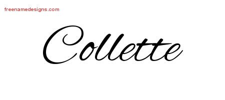 Collette Cursive Name Tattoo Designs