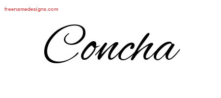 Concha Cursive Name Tattoo Designs