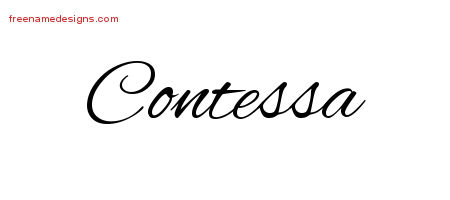 Contessa Cursive Name Tattoo Designs