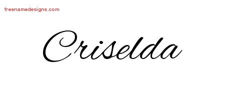 Criselda Cursive Name Tattoo Designs