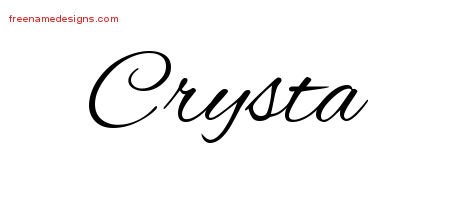 Crysta Cursive Name Tattoo Designs