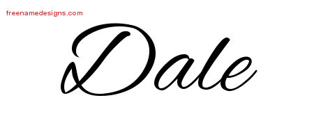 Dale Cursive Name Tattoo Designs
