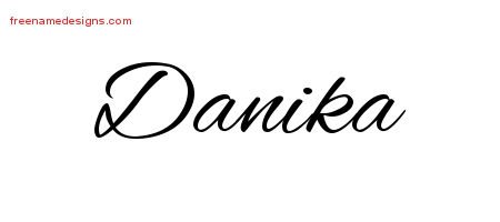 Danika Cursive Name Tattoo Designs