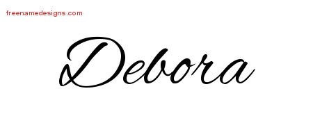 Debora Cursive Name Tattoo Designs