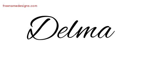 Delma Cursive Name Tattoo Designs