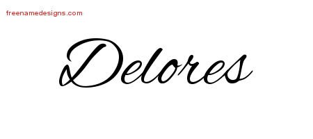 Delores Cursive Name Tattoo Designs