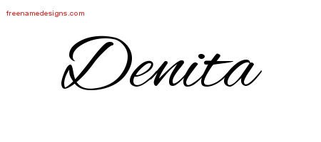 Denita Cursive Name Tattoo Designs
