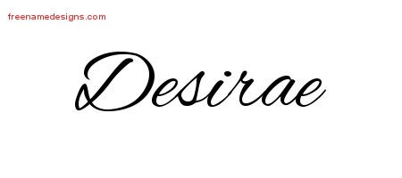 Desirae Cursive Name Tattoo Designs