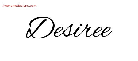 Desiree Cursive Name Tattoo Designs