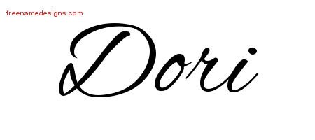 Dori Cursive Name Tattoo Designs