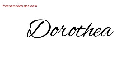 Dorothea Cursive Name Tattoo Designs