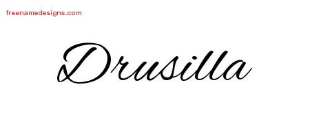 Drusilla Cursive Name Tattoo Designs
