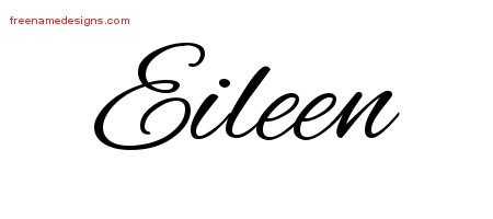 Eileen Cursive Name Tattoo Designs