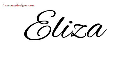 Eliza Cursive Name Tattoo Designs