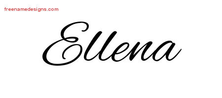 Ellena Cursive Name Tattoo Designs