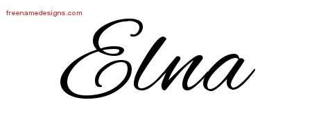 Elna Cursive Name Tattoo Designs