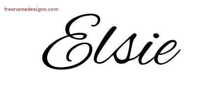 Elsie Cursive Name Tattoo Designs