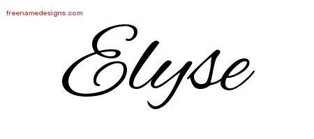 Elyse Cursive Name Tattoo Designs