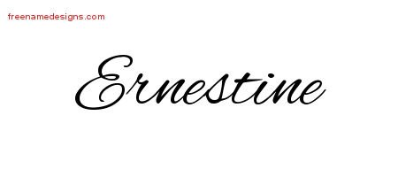 Ernestine Cursive Name Tattoo Designs