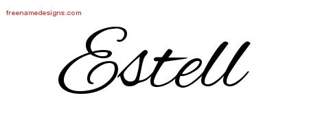 Estell Cursive Name Tattoo Designs