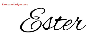 Ester Cursive Name Tattoo Designs