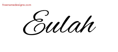 Eulah Cursive Name Tattoo Designs