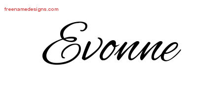 Evonne Cursive Name Tattoo Designs
