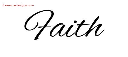 Faith Cursive Name Tattoo Designs