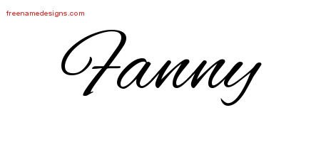 Fanny Cursive Name Tattoo Designs