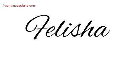 Felisha Cursive Name Tattoo Designs