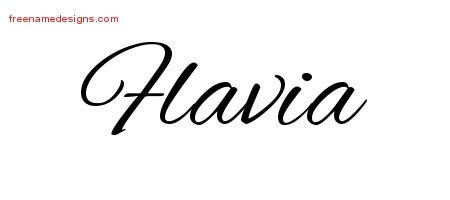 Flavia Cursive Name Tattoo Designs