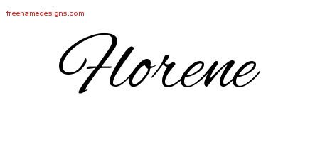 Florene Cursive Name Tattoo Designs