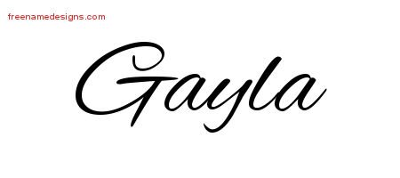 Gayla Cursive Name Tattoo Designs