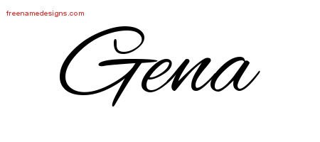 Gena Cursive Name Tattoo Designs