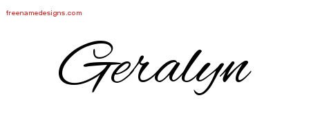 Geralyn Cursive Name Tattoo Designs