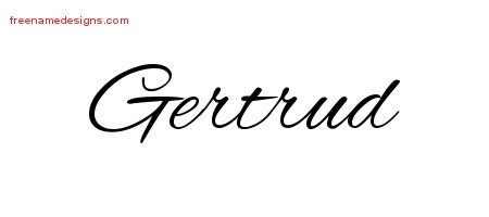 Gertrud Cursive Name Tattoo Designs