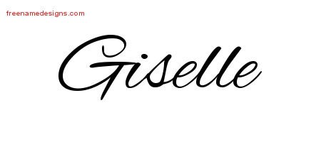 Giselle Cursive Name Tattoo Designs