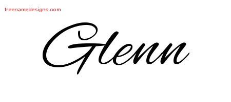 Glenn Cursive Name Tattoo Designs