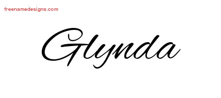 Glynda Cursive Name Tattoo Designs