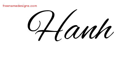 Hanh Cursive Name Tattoo Designs