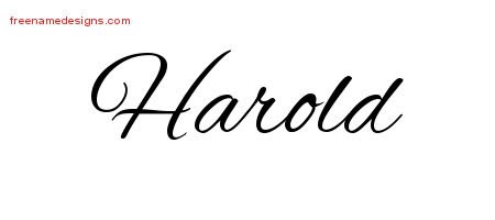 Harold Cursive Name Tattoo Designs