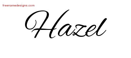 Hazel Cursive Name Tattoo Designs