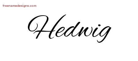 Hedwig Cursive Name Tattoo Designs