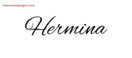 Hermina Cursive Name Tattoo Designs