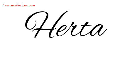 Herta Cursive Name Tattoo Designs