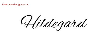 Hildegard Cursive Name Tattoo Designs