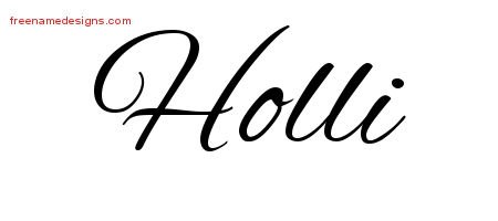Holli Cursive Name Tattoo Designs